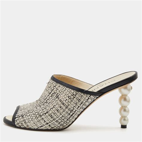 chanel pearl mules price|Chanel mules pearl heel.